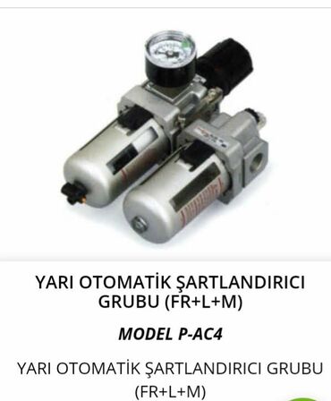 manometr: Yarı avtomatik şərtləndirici qrup (FR+L+M) – Model P-AC4 Pnevmatik
