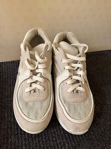 Orijinal Chanel White Mesh and Leather CC Lace Up Sneakers, 39 - at lalafo.az — 3 Orijinal Chanel White Mesh and Leather CC Lace Up Sneakers, 39 - — 3