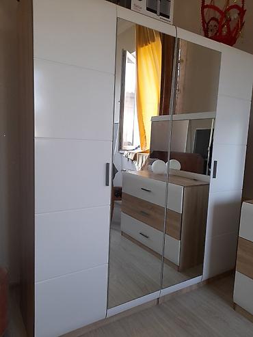 guzgu boydan: İşlənmiş, 4 qapılı, Güzgülü, Ağ, Açılan, Düz dolab — 7