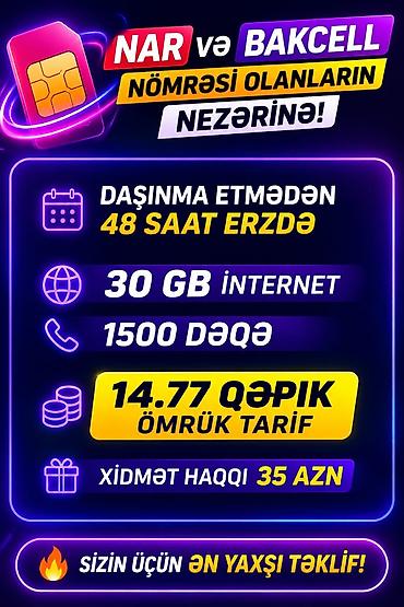nar saatliq internet paketi: Nar və Bakcell nömrələri üçün xüsusi tarif paketi - Daşınma etmədən — 1