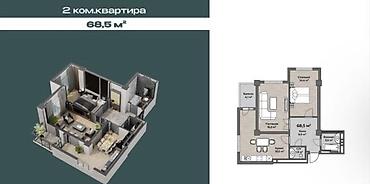 group: 2 комнаты, 68 м², Технопарк Элитка, 11 этаж, ПСО (под самоотделку) — 2