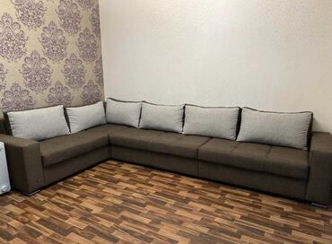 угловой диван для зала: Бурчтук диван, түсү - Боз, Колдонулган