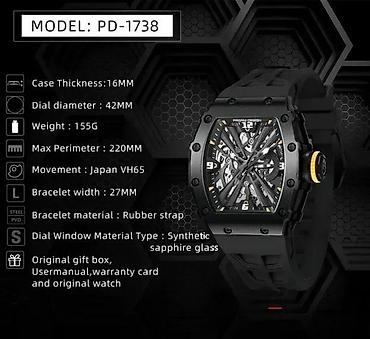 Ručni satovi: Pagani Design PD-1738 -Crna/Full Black -Richard Mille Homage Potpuno — 4