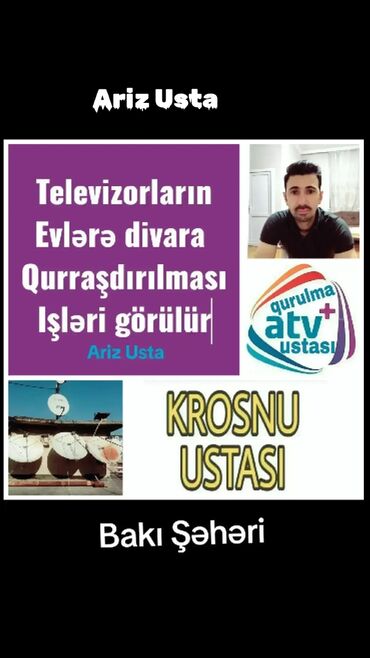 Uzunmüddətli kirayə mənzillər: Krosnu ustası Krosna ustası Televizorların divara qurrasdırılması