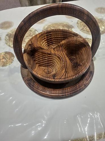 meyve blender: Ağacdan hazırlanmış Səbət (Əl işi) - Material: tamamilə bərk ağacdan — 3