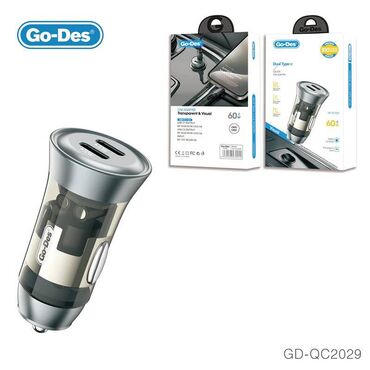 Şin və təkərlər: Avtomobil Şarj Adapteri 60W Go-Des GD-QC2029 Sürətli avtomobil şarj