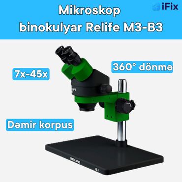 Telefon ekranları: Mikroskop binokulyar Relife M3-B3 (7x-45x). Telefon və digər