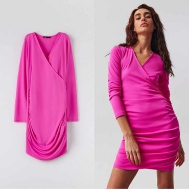 kargo pantalone h m: L (EU 40), color - Pink, Long sleeves