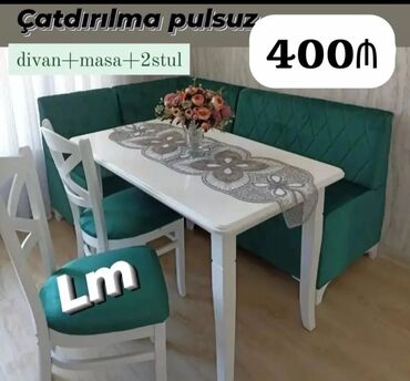 saloglu mebel stol stul: Mətbəx üçün, Yeni, Dördbucaq masa, 2 stul, Türkiyə