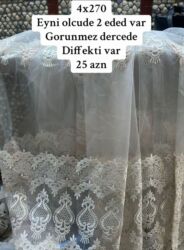 ортопедические подушки в баку: Tül pərdə – krujeva naxışlı, klassik dizayn - Ölçü: 4x270 sm - Eyni at lalafo.az ортопедические подушки в баку: Tül pərdə – krujeva naxışlı, klassik dizayn - Ölçü: 4x270 sm - Eyni