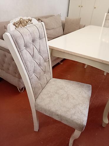 Mebel: Qonaq otağı üçün, İşlənmiş, Açılan, Dördbucaq masa, 6 stul — 2