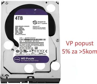 protočni bojler za kupatilo cena: Brend: WD Model: HDD 3.5 ** 4TB WD43PURZ WD Purple 24/7 5400RPM 256MB