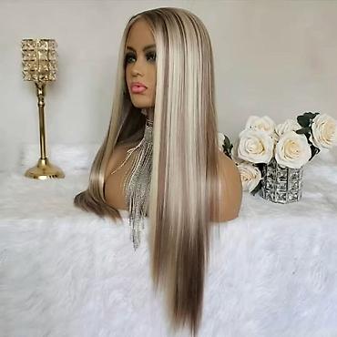 ck: Perika – duga, ravna, balayage plavuša sa pramenovima - Stil: duga — 1