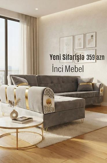 kunc divan modelləri: Künc divan, Qonaq otağı üçün, Vеlur parça, Bazalı, Açılan, Kitab — 1