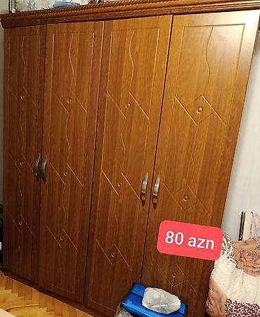 İşlənmiş, 4 qapılı, Qəhvəyi, Taxta, Açılan, Düz dolab