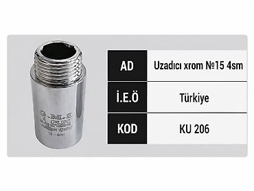 dam örtükləri: Məhsul: Uzadıcı xrom №15, 4 sm Mənşə: Türkiyə Kod: KU 206 — 1