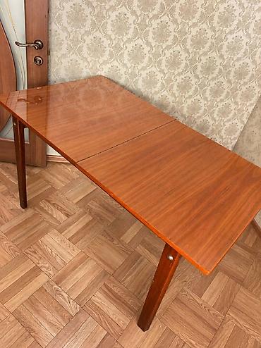 кухонный стол дерево: Обеденный/рабочий раздвижной стол из массива/шпона дерева с лаковой — 3