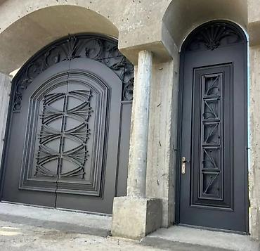 Həyət darvazaları: Yeni Dəmir Həyət darvazası, Mexaniki, Qapı ilə, rəng - Qara, Kredit yoxdur — 9