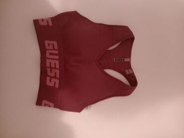new yorker crop top majice: Guess, One size, Single-colored, color - Burgundy