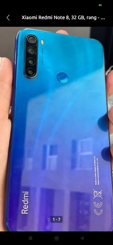 xiaomi mi 9 qiymeti: Xiaomi Mi 8, 32 GB, rəng - Göy, 
 Barmaq izi