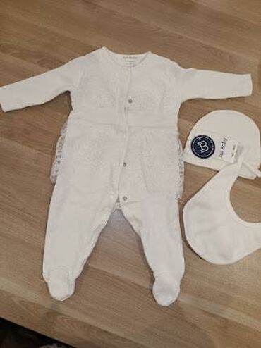 боди с рукавом для новорожденных: Bodi Mothercare, rəng - Ağ