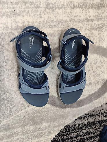clark: Босоножки, 40, Clarks, Новый, цвет - Синий, Самовывоз — 1