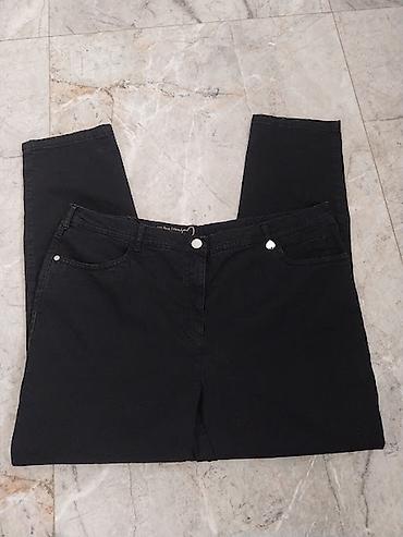 široki lastiš: Crne zift Relaxed farmerke sa puno elastina vel.XL Pojas 48-56,dubina — 5