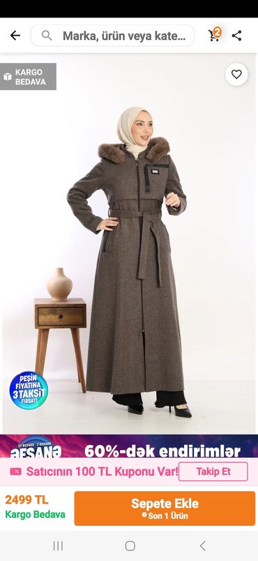 Paltolar: Kapşünlü Palto🧥 Ölçü-48 isti tüklənməyən kumaş yumşaqdı kapşünü -da lalafo.az — 2 Paltolar: Kapşünlü Palto🧥 Ölçü-48 isti tüklənməyən kumaş yumşaqdı kapşünü — 2