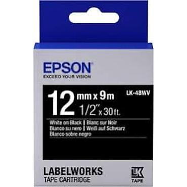 hp printer: Epson LK-4GBF C53S654018 Fluorescent Black/Green Etiket Lenti 12 mm x — 2