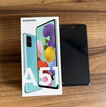 Samsung: Samsung Galaxy A51, 128 GB, rəng - Mavi, Qırıq, Barmaq izi, İki sim kartlı