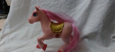Oyuncaqlar: Розовая игрушка пони из твердого материала с покрытием блесток