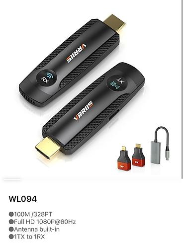hdmi kabeli: Kabelsiz HDMI həlləri – VRRIIIS WL093 və WL094 WL093 - 60 m/196 ft — 2