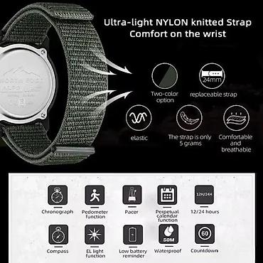 Ručni satovi: NORTH EDGE ALPS - 45mm - Zelena — 12