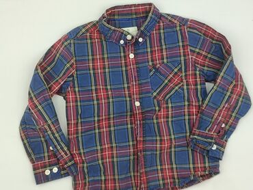 Shirt 5-6 years, condition - Perfect, pattern - Cell, color - Blue