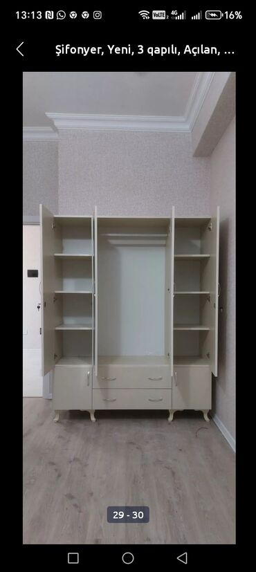 Dolablar: Yeni, 3 qapılı Düz dolab, Dolab-asılqan -da lalafo.az — 27 Dolablar: Yeni, 3 qapılı Düz dolab, Dolab-asılqan — 27