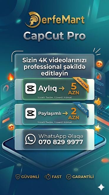 Digər xidmətlər: CapCut Pro – 4K videolar üçün peşəkar montaj həlli - 4K videolarınızı — 1