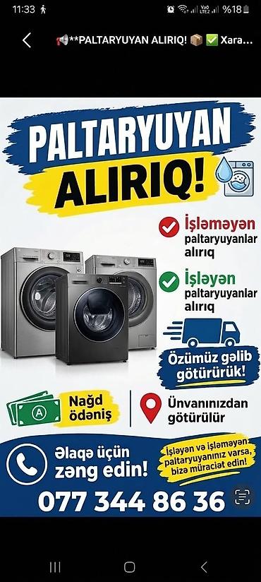 Soyuducu ve paltar yuyan alışı satşı etraflı şekilerin prablemlerini