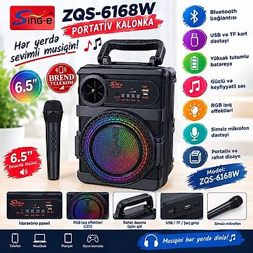 karaoke mikrofon: Sing-e ZQS-6168W portativ kalonka - 6.5" dinamik ölçüsü, güclü və — 1