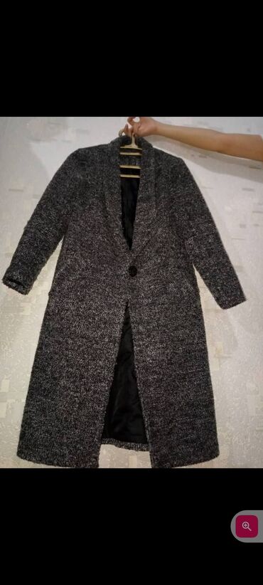 женское пальто бордо: Пальто, Осень-весна, Кашемир, По колено, Двубортная модель, XL (EU 42)