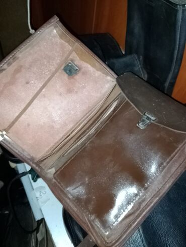 Портфели: Портфель‑органайзер советского образца (кожа/кожзам, коричневый) — 20