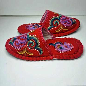 handmade: Домашние тапочки, 37, 37.5, 38, Новый, цвет - Красный, Бесплатная доставка — 1