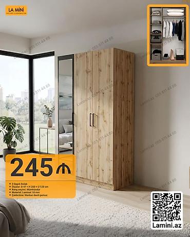Ev üçün mebel: 3 qapılı geyim dolabı – La Mini - Ölçülər: dərinlik 47 sm × hündürlük — 1
