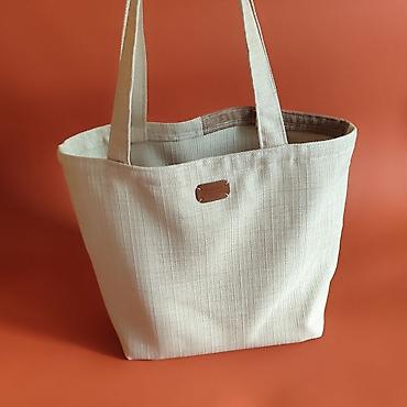 armani tasne: Ručno šivena tote torba – patchwork dizajn u bež i braon tonovima — 3