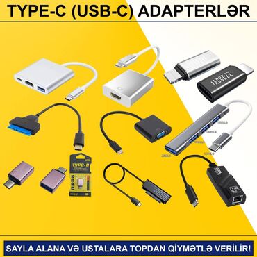 Monitorlar: Type-C/USB-C Adapterlər SAYLA ALANA VƏ USTALARA TOPDAN QİYMƏTLƏ
