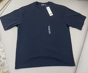 Мужская футболка, XL, Uniqlo, Новый, цвет - Синий, Самовывоз