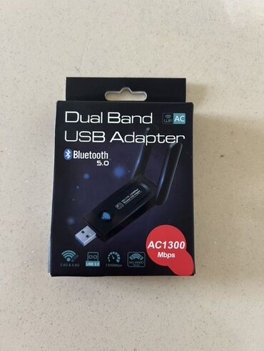 Настольные ПК и рабочие станции: Dual Band USB Adapter – Wi‑Fi + Bluetooth 5.0 Xüsusiyyətlər: - İki