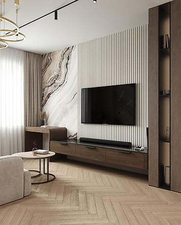 Гарнитуры для зала: Гарнитур для зала, Тумба под ТВ, МДФ, цвет - Серый — 22