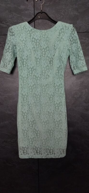 zelena plisirana haljina: XS (EU 34), bоја - Zelena, Večernji, maturski, Drugi tip rukava
