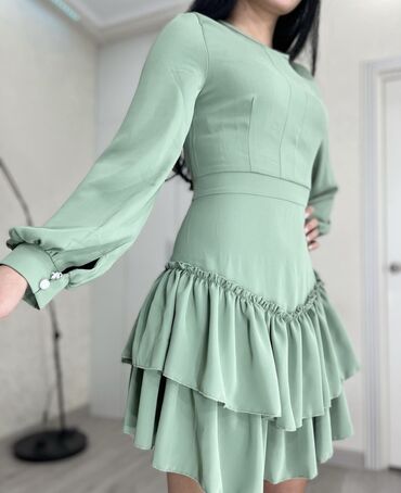 размер s: Вечернее платье, Коктейльное, Короткая модель, С рукавами, S (EU 36)