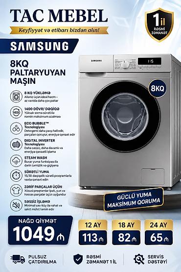 philips xenium 9@9s: Paltaryuyan maşın Samsung, 9 kq, Yeni, Avtomat, Qurutma var, Kredit var, Pulsuz çatdırılma — 3